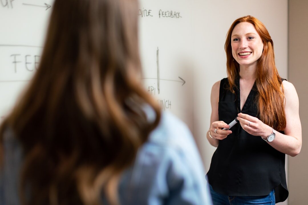woman in professional discussion